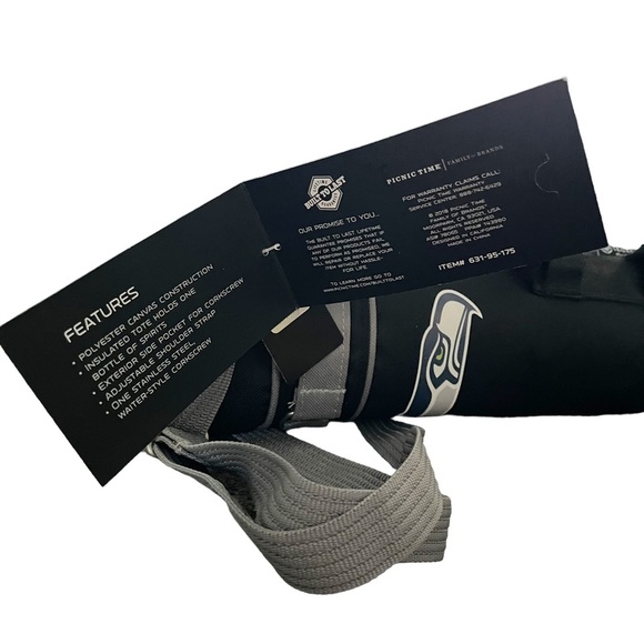 NWT Insulated Single Bottle Wine Sack Adjustable Strap Seattle Seahawks NFL - Picture 4 of 4